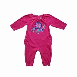 Tea Collection Pink Floral Romper 3-6 Months